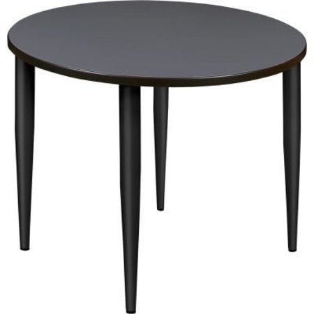 REGENCY SEATING Regency Kahlo 36" Round Multipurpose Breakroom Tapered Leg Table, Grey/ Black TPL36RNDGYBK